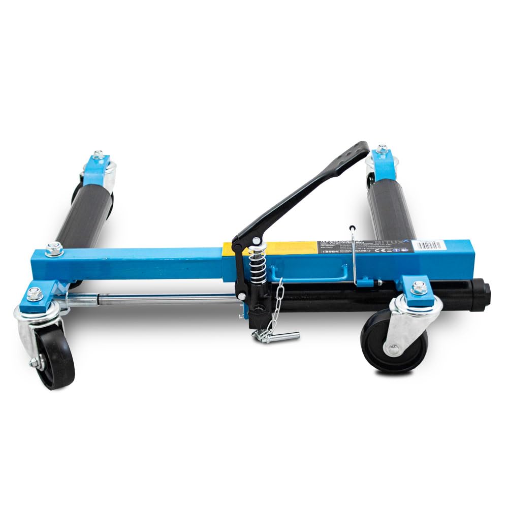 BITUXX 2 Stück PKW Rangierhilfe Rangierheber hydraulisch Wagenheber Auto Rangierroller Rangierheber belastbar bis 680 kg pro Rangierroller (Blau)