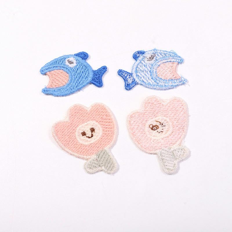 Parches de Bordado 30 Parches Bordados de 2-5 cm for Planchar, Apliques Chinos for Ropa, pequeños for Coser en Vaqueros y Chaquetas(Three Trees 3.5 * 2.5cm)