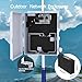 Akwscyby Outdoor Electrical Box, Waterproof Electrical Junction Box IP65 ABS Plastic Enclosure with Fan & Thermostat, Mounting Plate and Hinged Lid (15.7