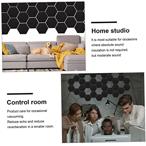 3 Piezas Paneles Acústicos Hexagonales para Estudios en Casa y Oficinas Negro miniatura 3