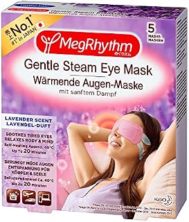 MegRhythm Self Heated Gentle Steam Eye Mask, Lavender, for Relaxation and Eye Strain, Pack of 5
