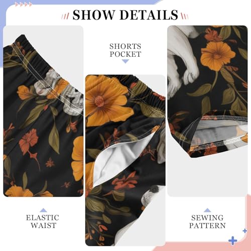 ZZXXB Beagle Skull Flower Boys Long Pants Soft Trousers Elastic Waist Kids Lounge Bottoms with Pockets S-XL4