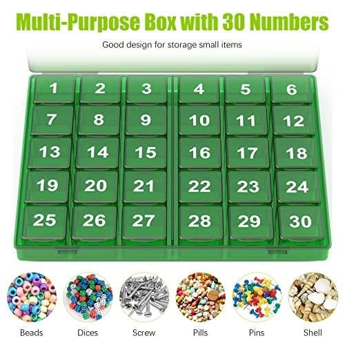 Image of Monthly Pill Organizer Once a Day - 30 Day Pill Organizer Box - Easy to Open - Large Compartments Portable Case for Travel, Month Pill Cases Medicine Organizer for Vitamin (Bronze - Dark Green)