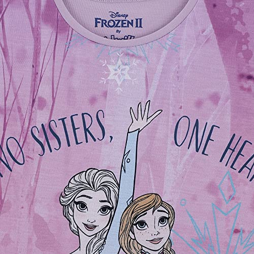 Image of Kidsville Frozen Printed Regular Fit Purple Cotton Girl's T-Shirt