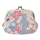 ［ビアンデュ公式]4,0親子がま口財布 小銭入れ ちりめん 桜 日本製 京都 (しだれ桜 水色)