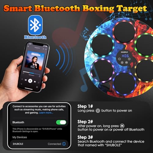 Image of Music Boxing Machine for Kids & Adults - Wall Punching Pad with Lighting, 9-Speed Bluetooth Boxing Game with Gloves, Wall Mounted Exercise Equipment, 2026 Upgrade Boxing Equipment for Kids Age 6+
