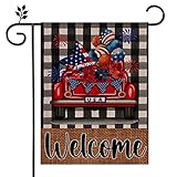 Eiazuiks 4th of July Patrioctic American Garden Flag Floral Spring Double Sided Vertical Rustic Farm