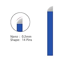 Vista 2 de S14 30 agujas de microblading para cejas con 0.008 in de diámetro, microcuchillas desechables para tatuar labios, hojas de maquillaje permanentes