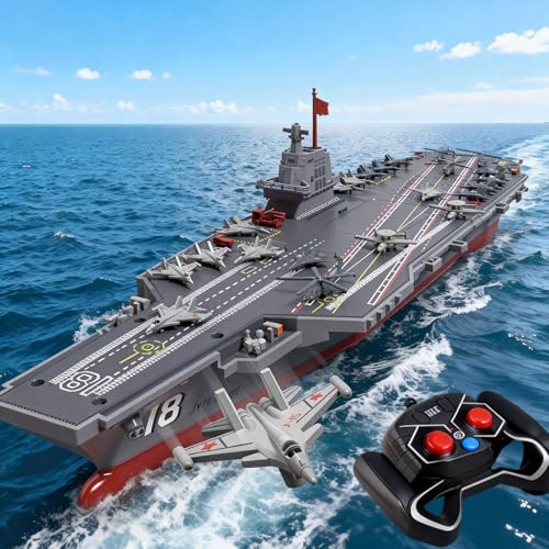 Ssccgym 40CM S19 Hobby RC Boat for 14y+ Beginners Remote Controlled Warship Aircraft Carrier 4WD...