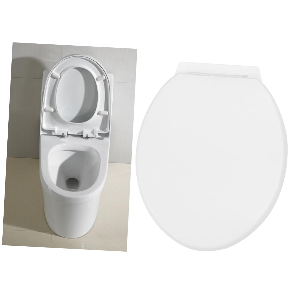 Anneome Weißer Pp Toilettensitz mit Hautfreundlicher O-form für Badezimmer und Hotel