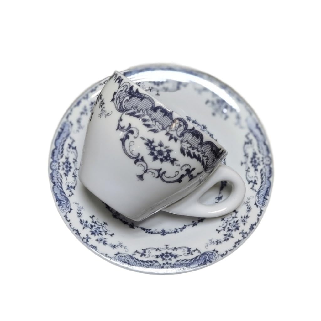Herbata herbaty, Retro kubek ceramiczny prezent podwieczorek zestaw filiżanek(Blue)
