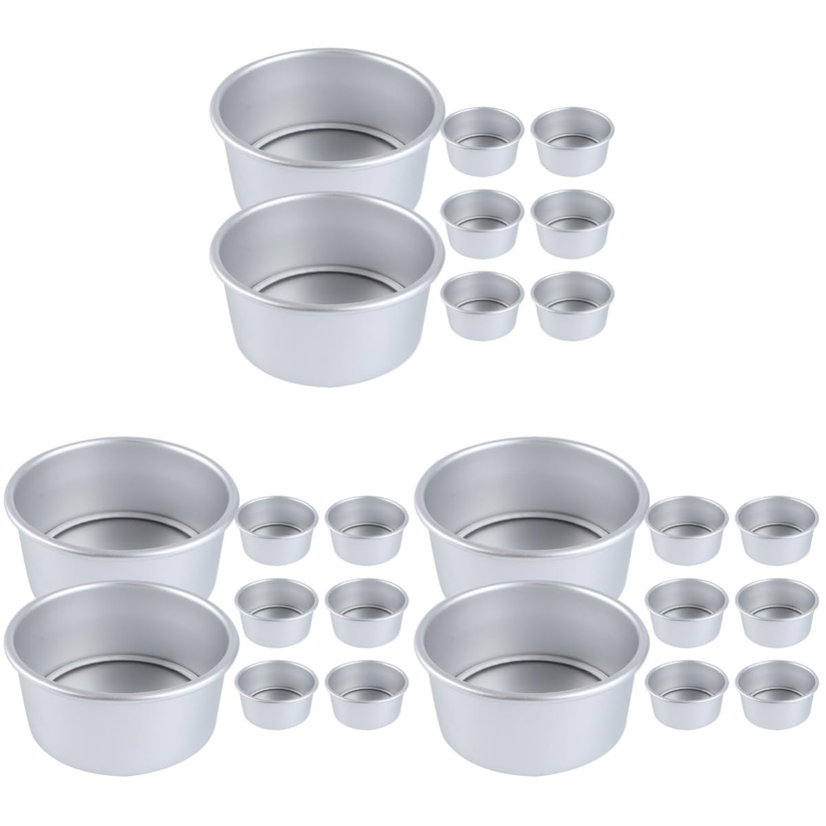 Cabilock 3 Series Molde De Pastel Redondo Desmontable Antiadherente Para Tartas Y Bizcochos Distribución De Calor Uniforme Para Repostería 8 Piezas*3