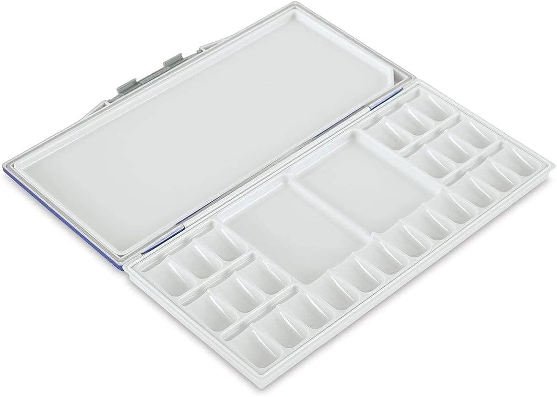 KINGART 979 24-Well Watercolor Airtight Storage Palette, White