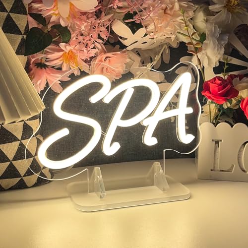 Image of SPA Table Number Neon Sign Desk Lamp Night Light Wedding Letter LED Neon Sign Wedding Table Decorations Neon Light Shop Bedroom Home Room Decor Christmas Party Warm White USB 25x15CM