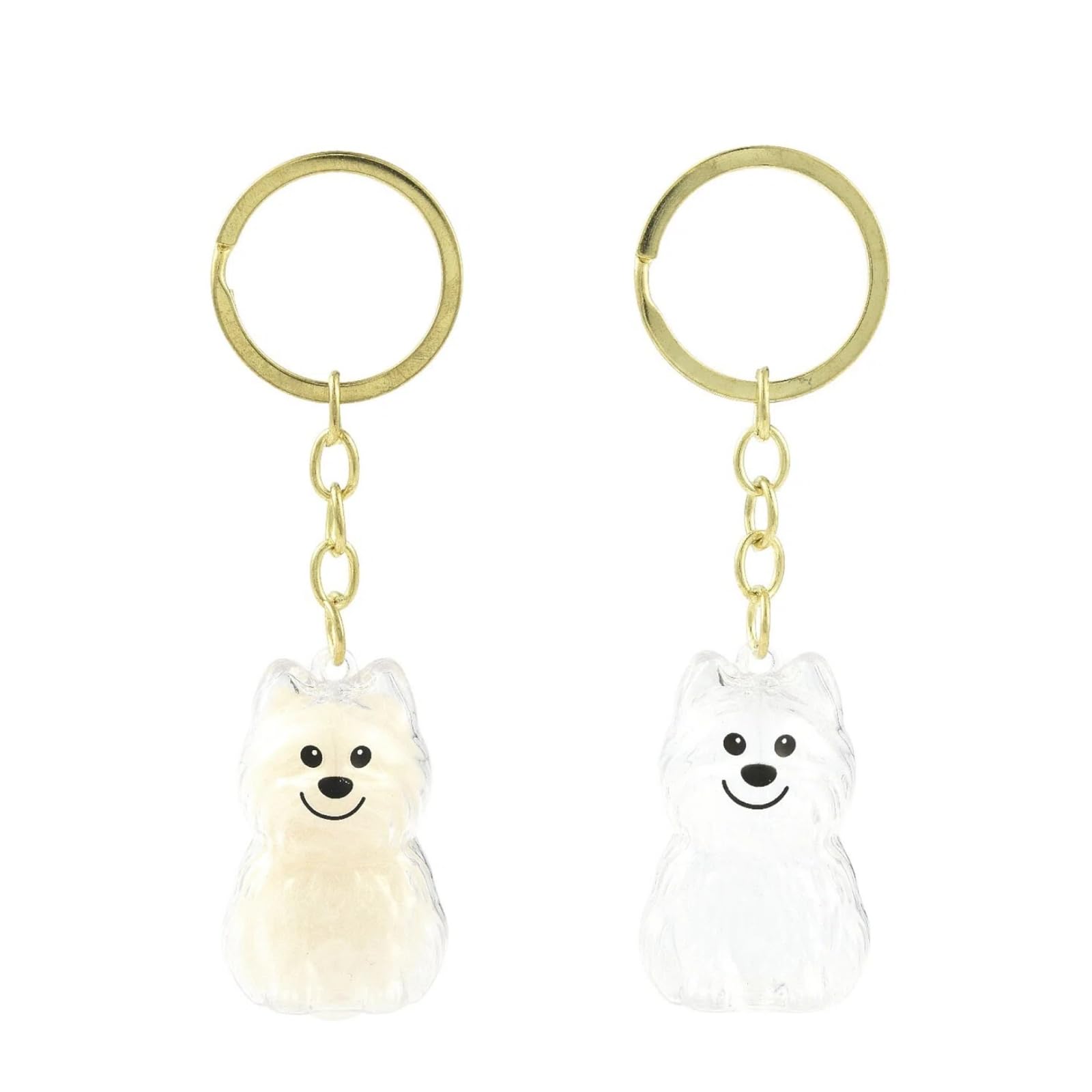 2Pcs 102mm Dog Keyring Transparent Pet Fur Hair Keepsake Memorial Container