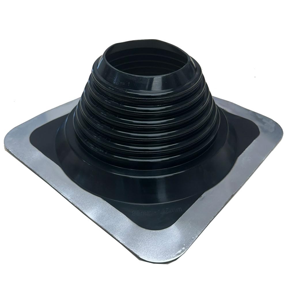 Chimsoc High Temperature Rubber Pipe Flashing - Black Silicone - 95-197mm Diameter