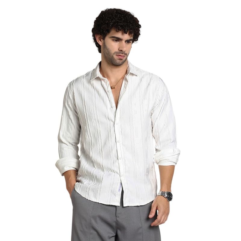Image of CAHOOT Men's Shirt for Casual Wear | Mid-Rise | Regular Fit | Button Closure | Shirt Crafted with Comfort Fit for Everyday Wear