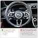 Carbon Fiber Leather Steering Wheel Cover Compatible with Jaguar F-PACE E-PACE XF XE XJ F-Type I-PACE, 14.5