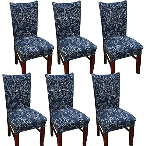 TEERFU Dining Room Chair Covers Slipcovers Set of 6, Stretch Removable Washable Dining Chair Protector Decoration Cover Seat Slipcover for Hotel,Ceremony,Banquet,Kitchen,Restaurant,Home Cover
