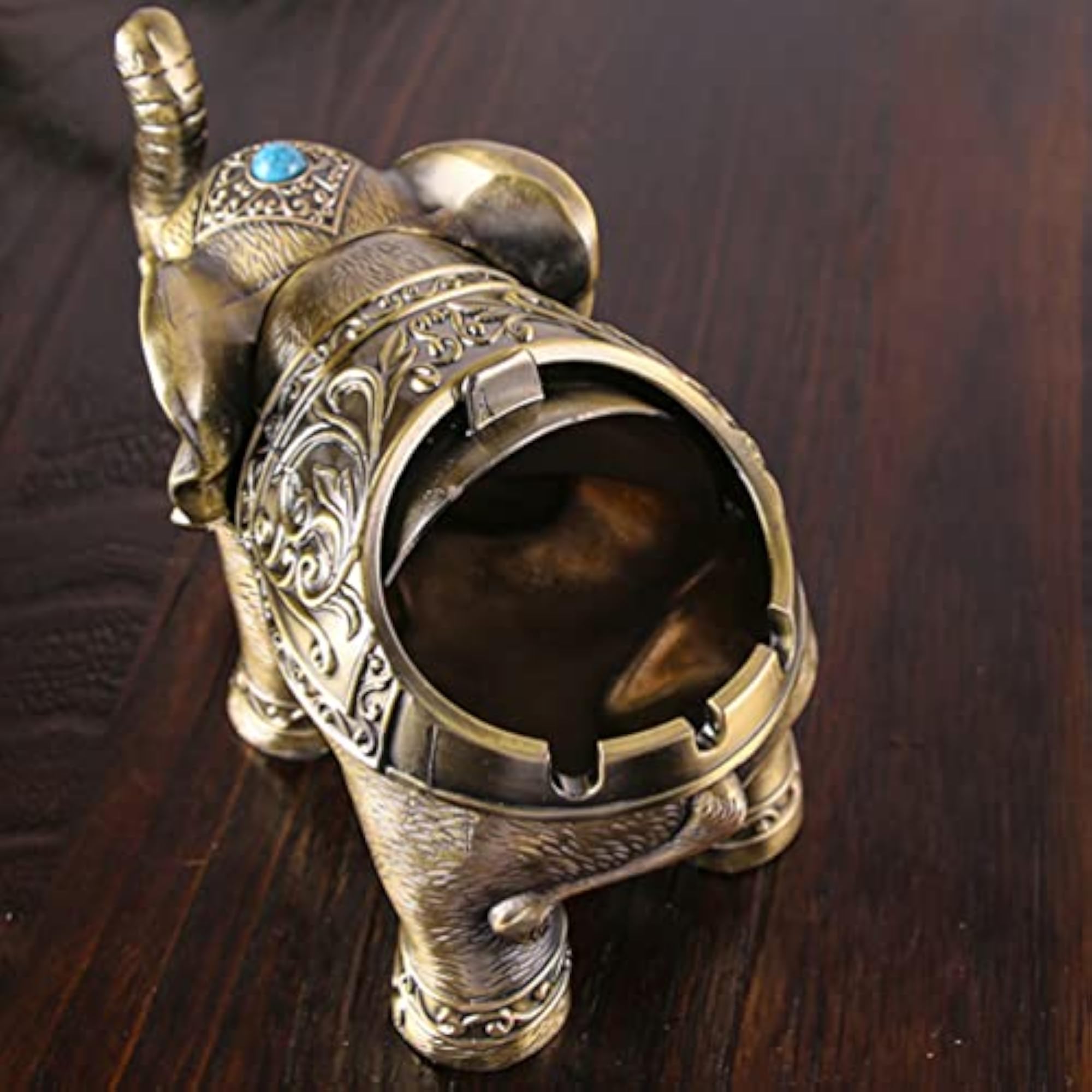 Elephant Ashtray with Lid, Windproof Metal Design