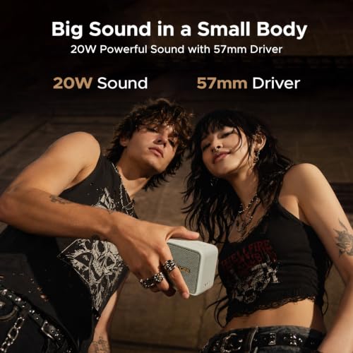 Image of Portable Bluetooth Speaker, Compact Wireless Speaker with Deep Bass, Loud Stereo Sound, IP67 Waterproof /Dustproof, 16-Hour Playtime, TWS Pairing, USB, AUX, TF Card, for Home, Travel, and Outdoor