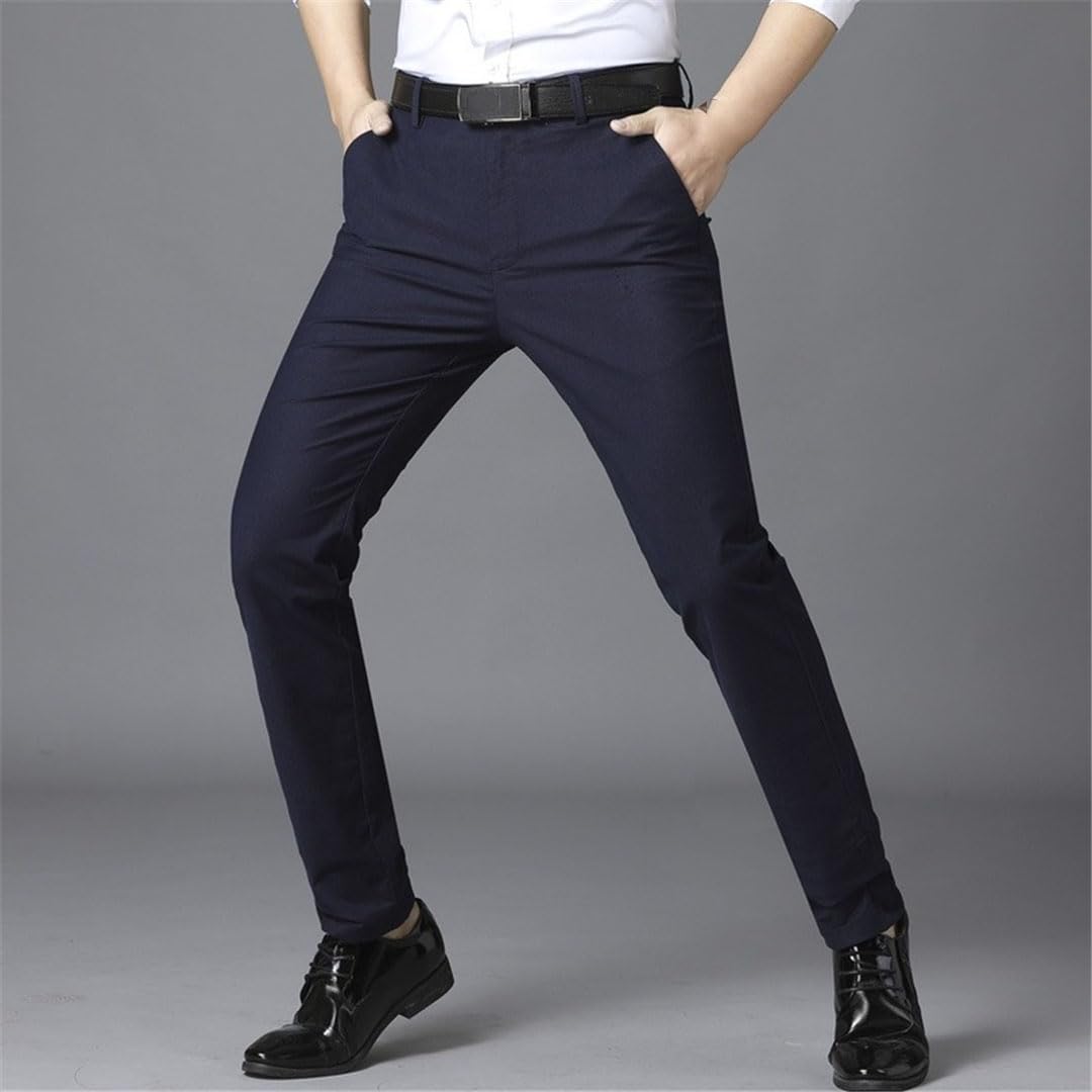 Vogrtcc Pantalones De Traje para Hombre, Pantalones De Traje Informales De Negocios, Pantalones Formales Rectos Elásticos