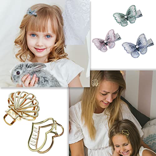 Metal Hair Clips For Women, Gold Hair Clips 8Pcs 4.5 Inches Nonslip Strong Hold Jaw Gold Claw Clip Fashion Styling Accessories Christmas Gifts For Women #TOP5