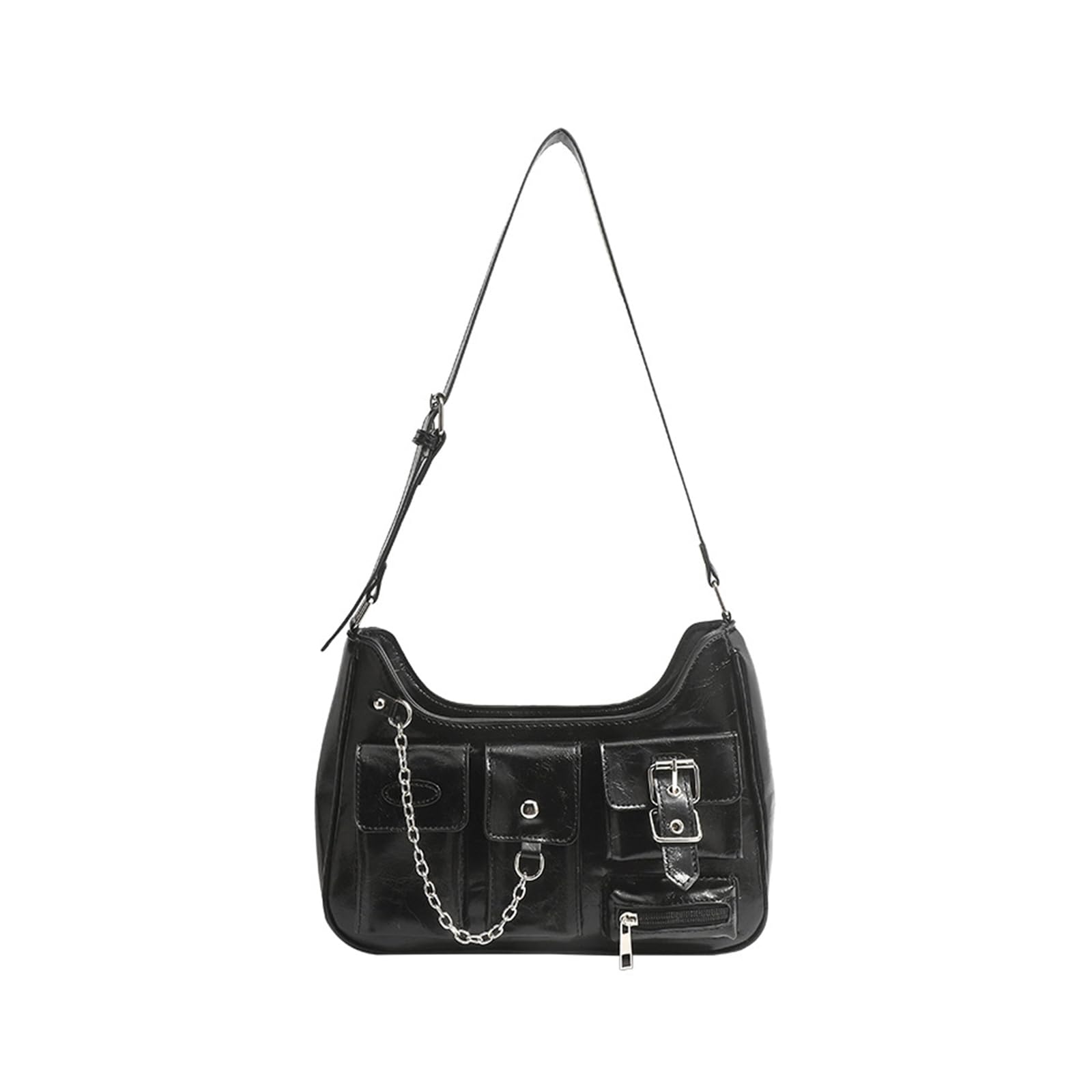 Sac à main Y2K noir avec chaîne idéal pour vos soirées branchées - 7
