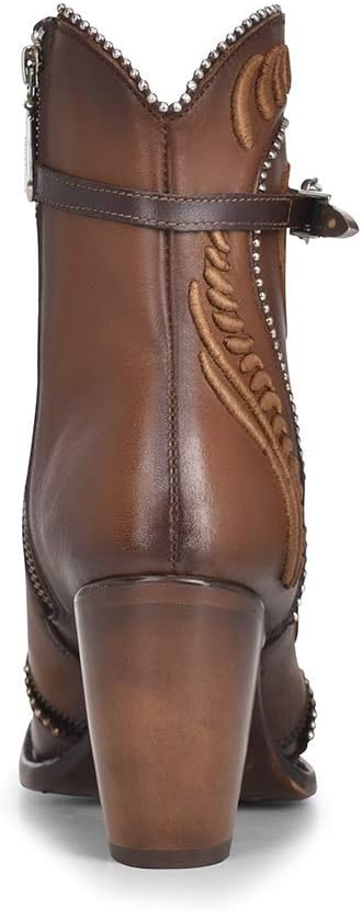 Cuadra Women's Bootie in Bovine Leather with Embroidery and Zipper - Image 6