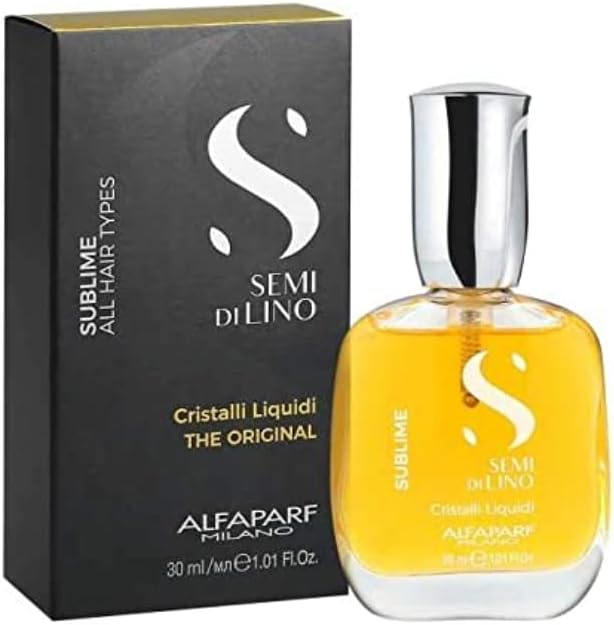 Alfaparf Milano Semi Di Lino Sublime Cristalli Liquidi Smoothing Hair Serum - Superior Finishing Hair Oil Treatment - Provides Brilliant Shine and Protection - Professional Salon Quality