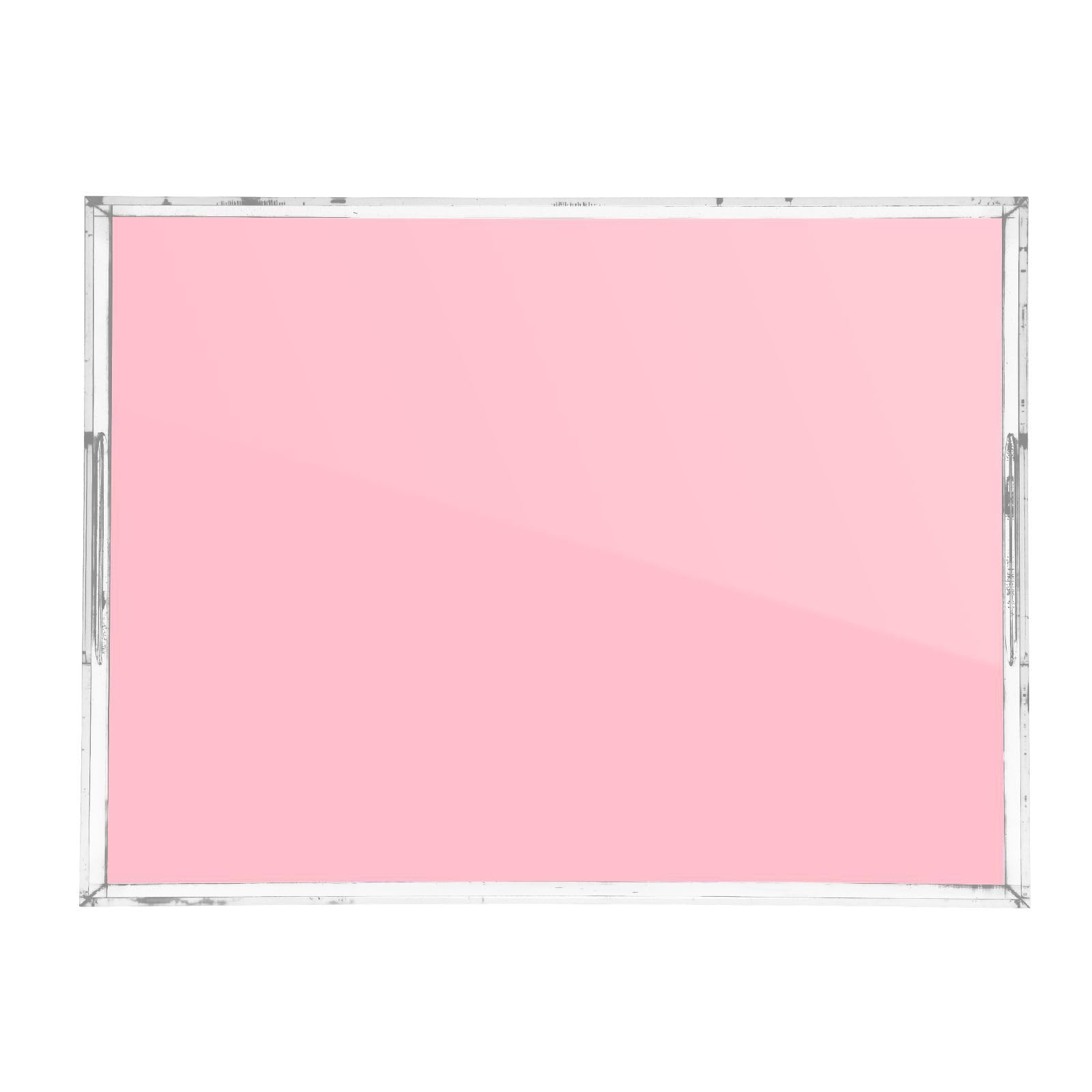 Pink Clear Acrylic Tray with Protective Film, Use as Bed Tray, Display, or Organizer for Spaces