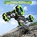 HOSHIPLAY Gesture RC Car Green, 1:24 4WD Transform Off-Road Stunt Car with Gesture & Remote Control, 360° Flips Drift Vehicle with LED Lights Music, All Terrain Toy Cars Gifts for Boys Girls Age 6-12
