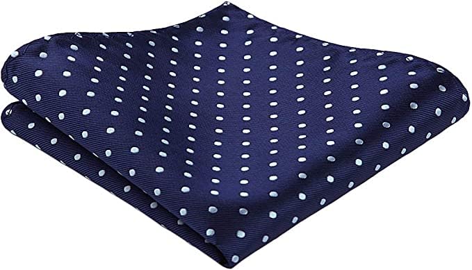 Image of HISDERN Bow Ties for Men Polka Dot Selftie Bowtie and Pocket Square Classic Business Tuxedo Wedding Bowties Handkerchief