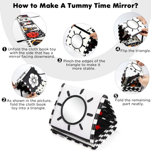 URMYWO Black and White Baby Toy, Tummy Time High Contrast Newborn Toys - image 2