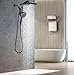 High Pressure Rain Shower Head: Upgrade Shower Heads with Handheld Spray Combo with Fixed Showerhead and 10 Sprays Handheld Shower Head, Detachable Showerheads Built-in Magnetic Docking and Power Jets