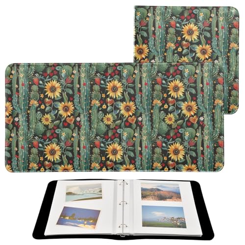 Álbum de fotos ALAZA con cubierta de cuero sintético PU, diseño de tres anillos, para bodas, viajes y recuerdos familiares miniatura 2