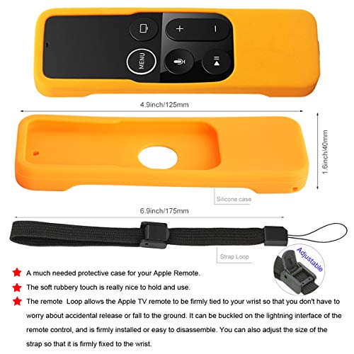 Remote Sleeve Case Compatible With Apple Tv 4K 4Th Generation Remote Control, Pinowu Silicone Lightweight Shockproof Skin Case Fortv 4K Siri Remote Control (2Pcs:orange And Turquoise) #TOP2