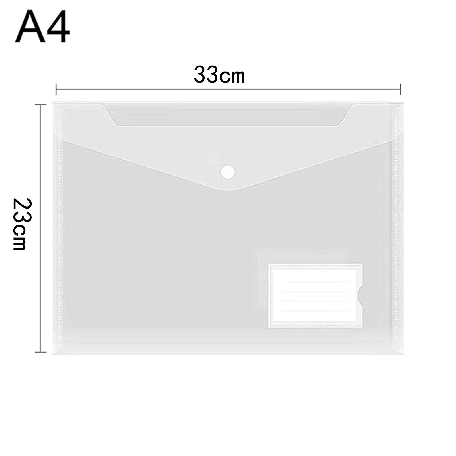 16 Pack Plastic Wallets A4 File Folders Plastic Transparent Document Folder with Label Pocket Snap Button Clear Files Envelope Pockets for Family Office - Image 2