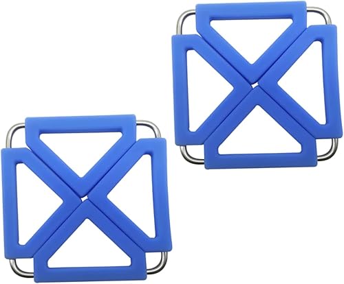 Miniatura 3 de SOLUSTRE 6 posavasos de corcho plegable de silicona, mini trípode, manteles individuales cuadrados, posavasos antideslizantes, soporte para ollas