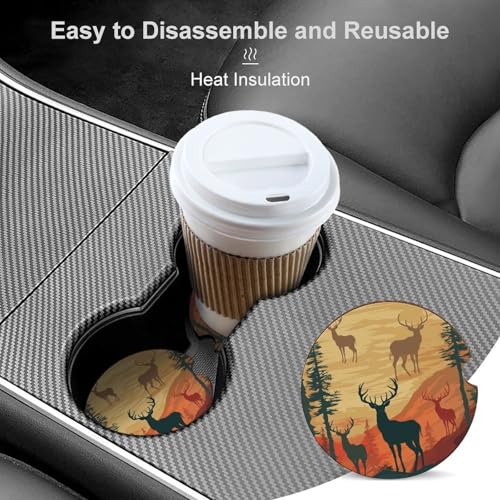 Portavasos decorativos para auto de madera 2.6" 2 piezas miniatura 4