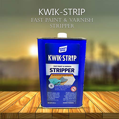 Klean Strip Kwik-Strip Paint & Varnish Stripper Non-Methylene Chloride Formula Fast-Acting Liquid Works 15-mins Strips Multiple Layers of Latex and Oil/Alkyd Plus Putty Knife by Centaurus AZ 1 Quart - Thumbnail 7