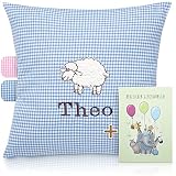 FADENZAUBER Babykissen personalisierbar mit Namen 40x40 cm für Jungs/Mädels
