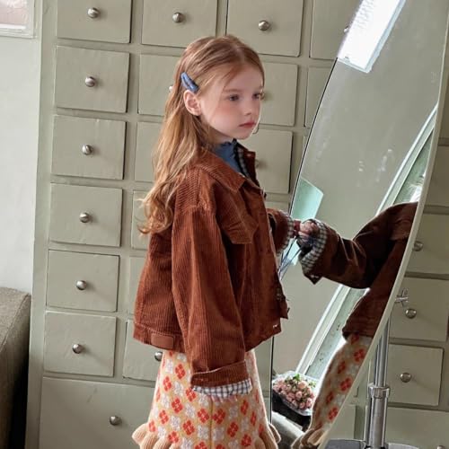 Girl's Fashion Button Down Corduroy Lapel Jackets Teen Girl Retro Soft Outerwear Jackets with Pockets4