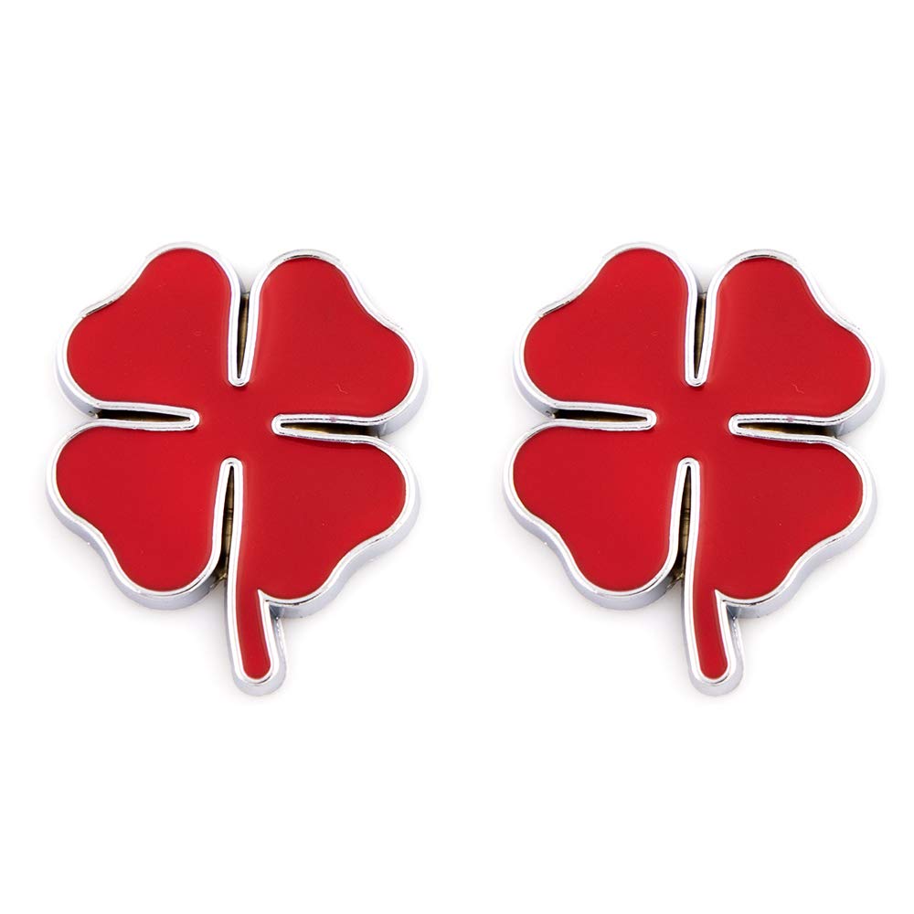 CARRUN2Pc 3D Four Leaf Clover/Lucky Clover Chrom Metal Car Styling Emblem Sticker Auto 3D Decals Motorcycle Stickers CR-FL