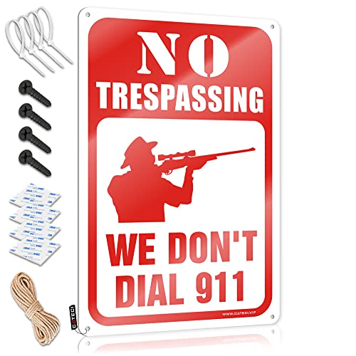 Abipuir Bar Stuff for Man Cave No Trespassing We Don'T Dial 911 Tin Sign Home Bar ANZT[ o[TC z[o[p (TCY:30X40CM)