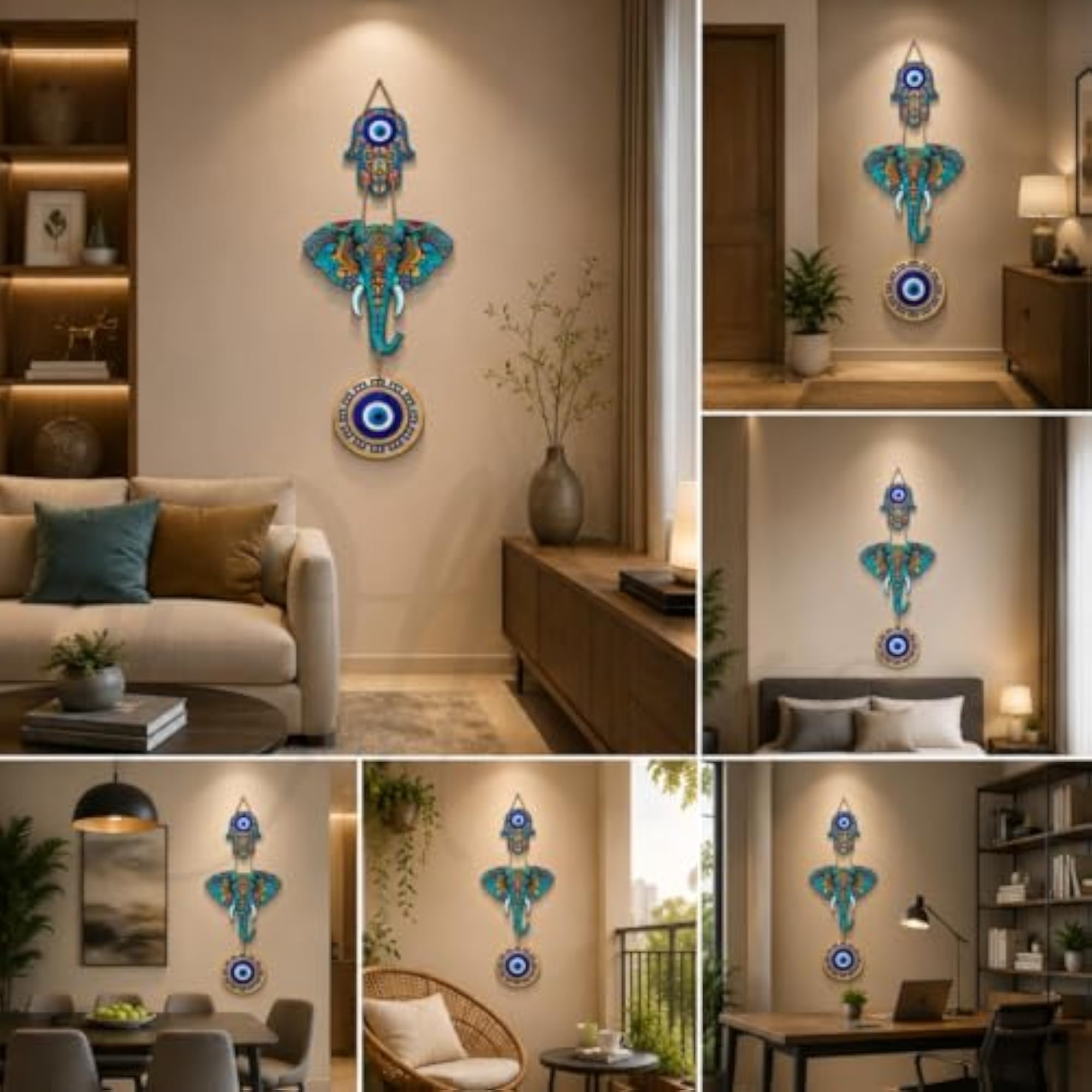 Designer Wooden Wall Hanging for Luck and Prosperity