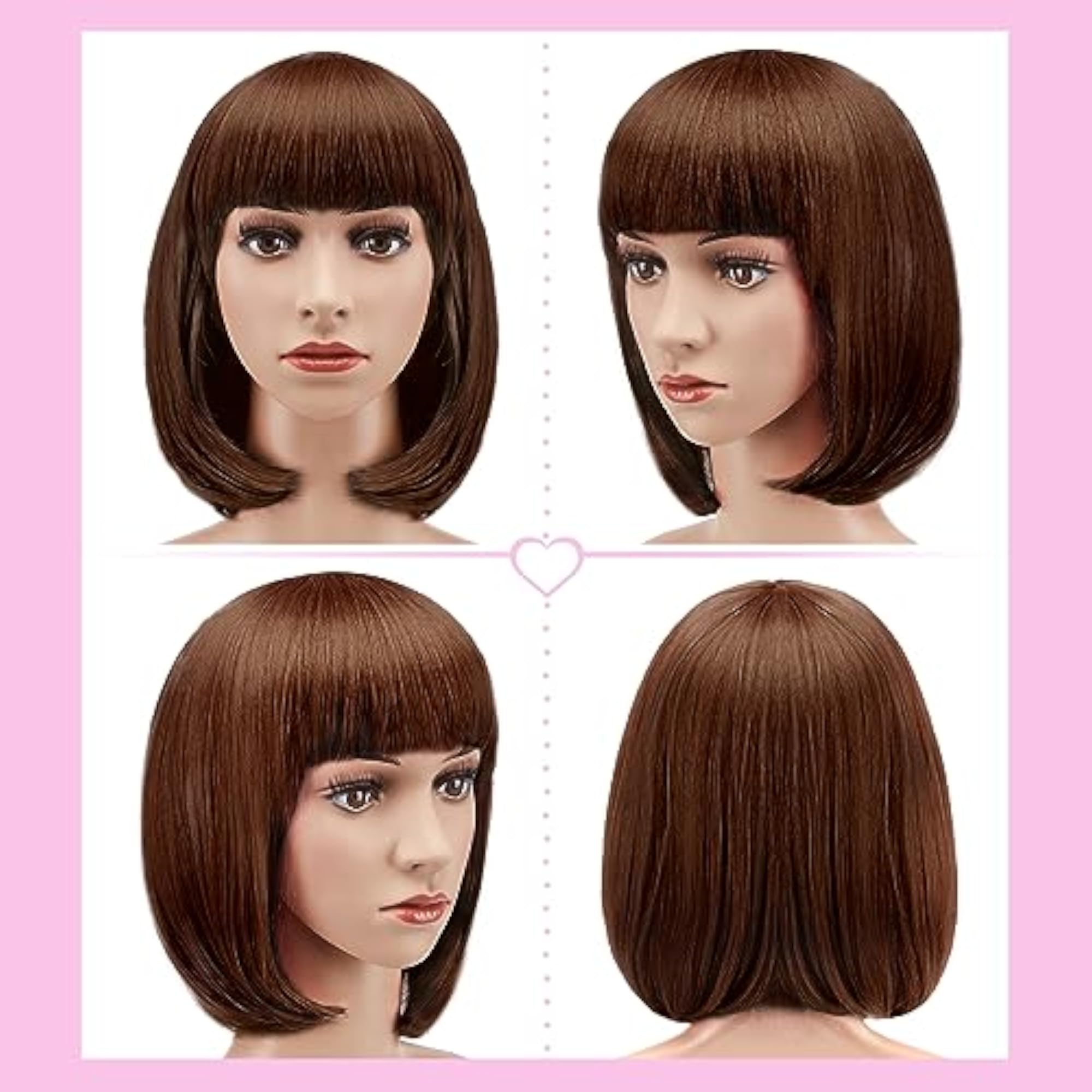 Heat Resistant Full Wig for Disco Parties, Light Brown