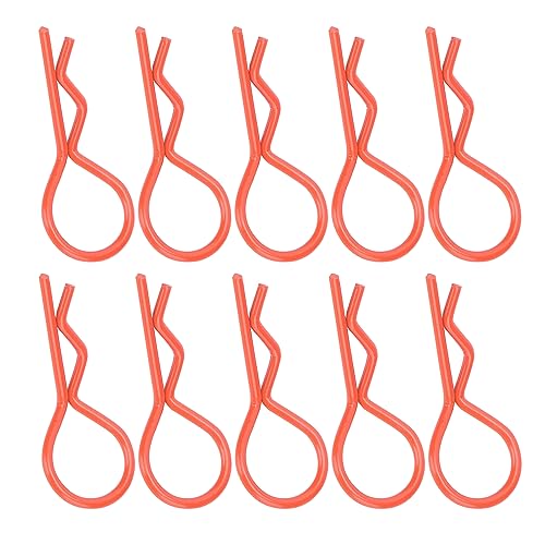 RC 13 Mm Body Clips RSHAP METAL PINS for 1/5 1/6 /8/10 RC Car, Light Clips for Car Lovers (Orange)