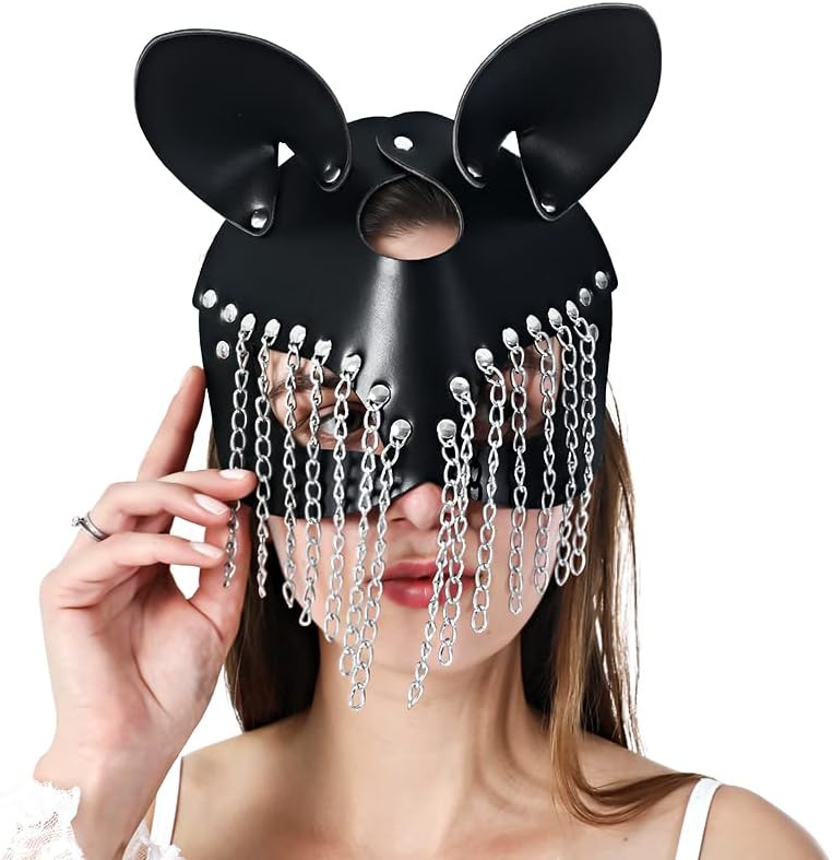 Miniatura 3 de Furealux Women Leather Masquerade Party Mask for Cosplay Halloween Costume Accessory