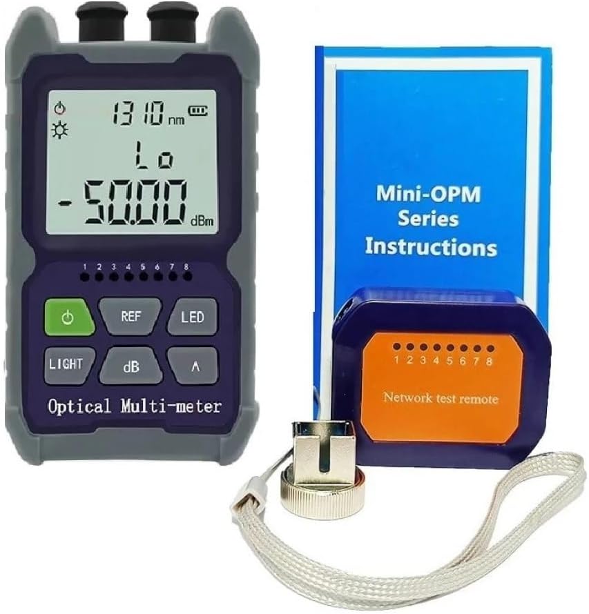 TECHTEST4 in 1 Optical Power Meter with Laser Light, Fiber Optic Power Meter Visual Fault Locator 2mw Vfl Light Source Fc/sc Range -50~+26dbm Lan Tester
